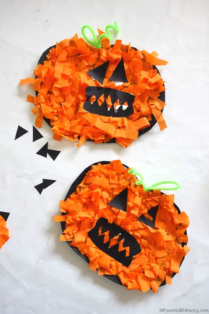 make a pumpkin friend collage for toddlers