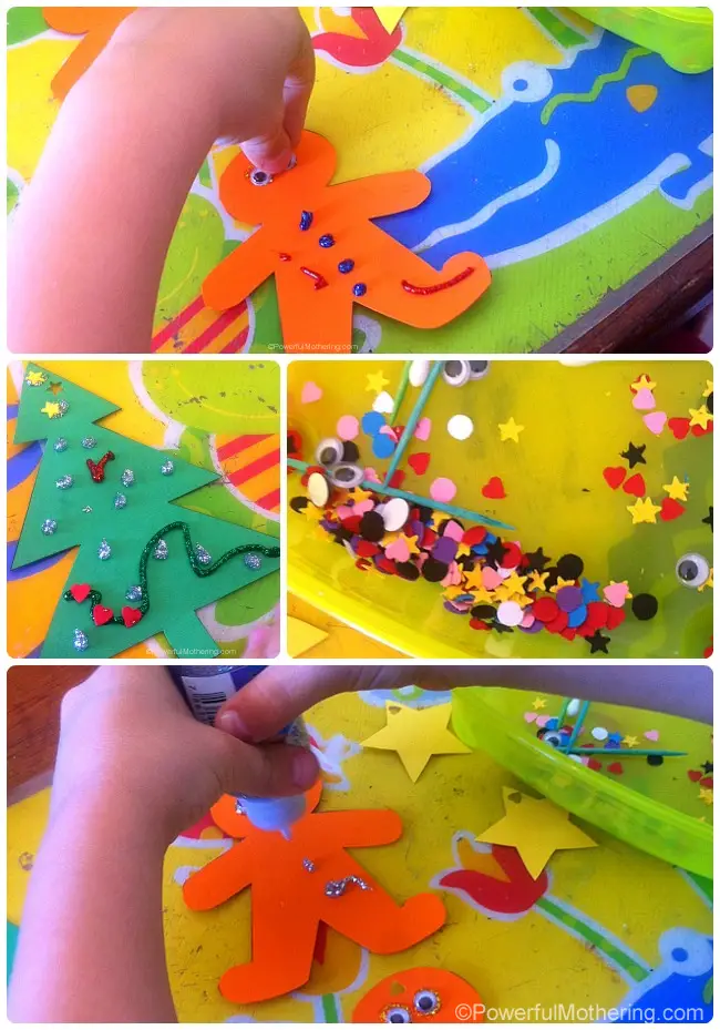 cut out glitter pens googly eyes