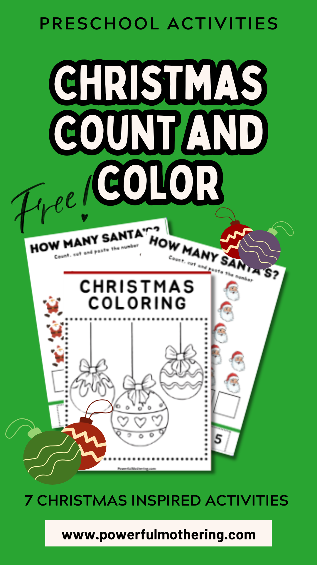 Christmas Count and Color Activity
