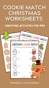 Cookie Match Christmas Worksheets