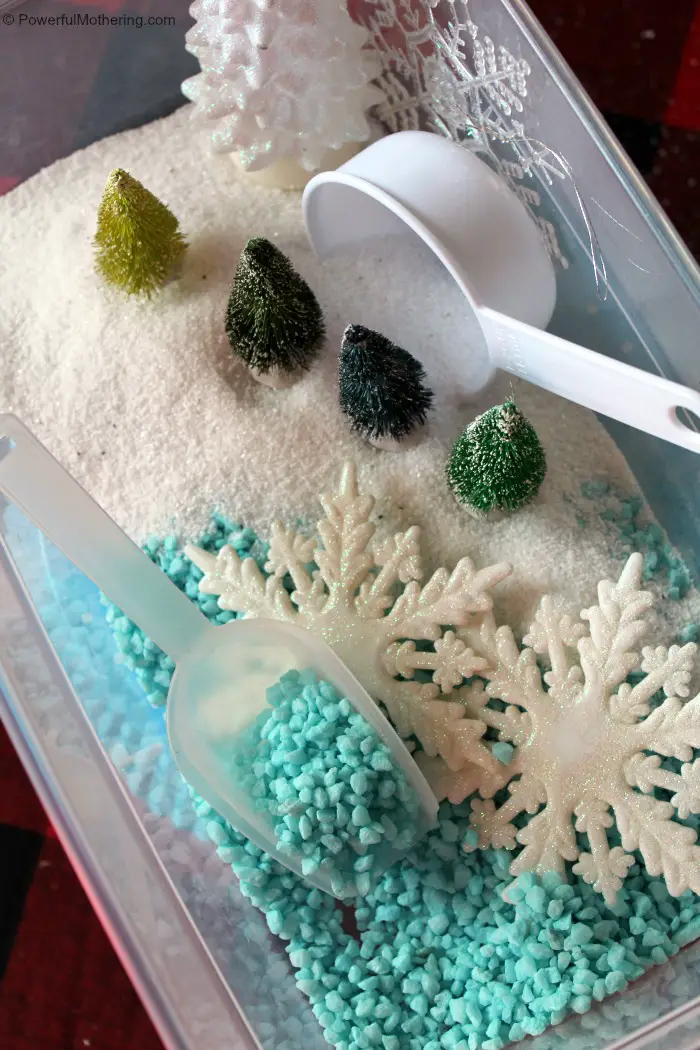 winter sensory bin invitation to play 