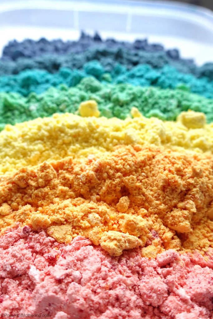 fizzing cloud dough experiment