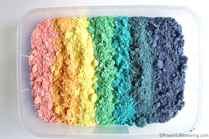 rainbow fizzy cloud dough