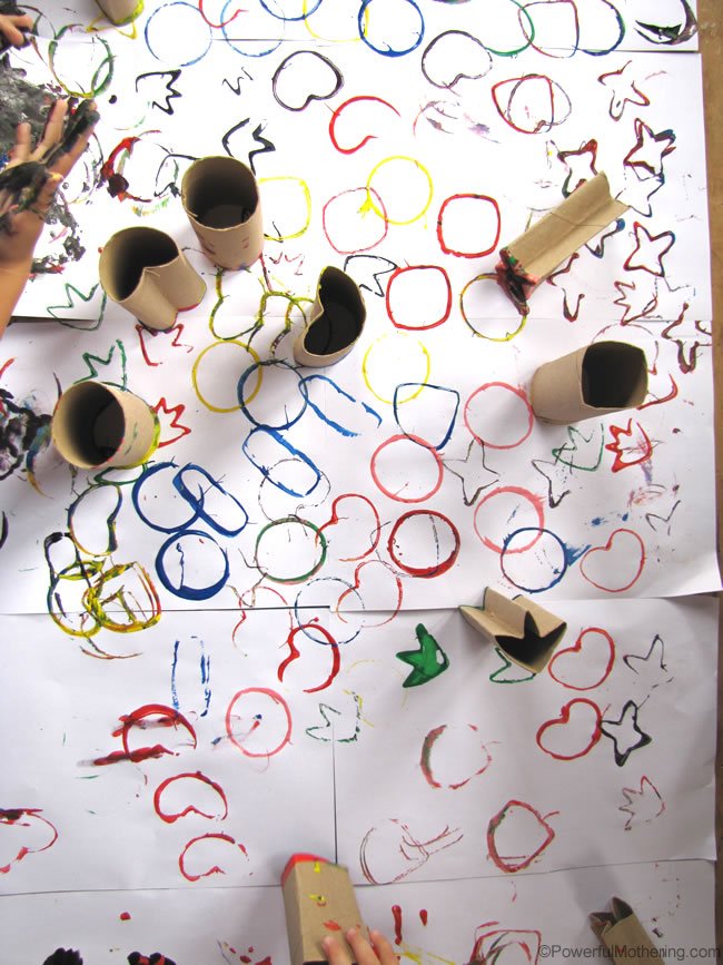 Cardboard Roll Stamping on a Big Roll of Paper 