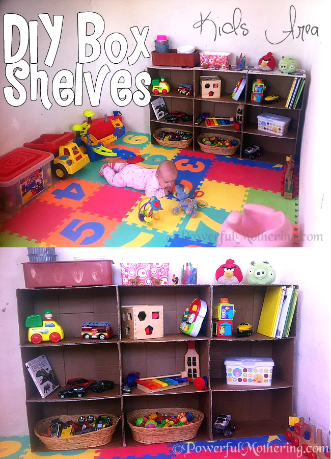 Making A Shelf Out Of Cardboard Boxes