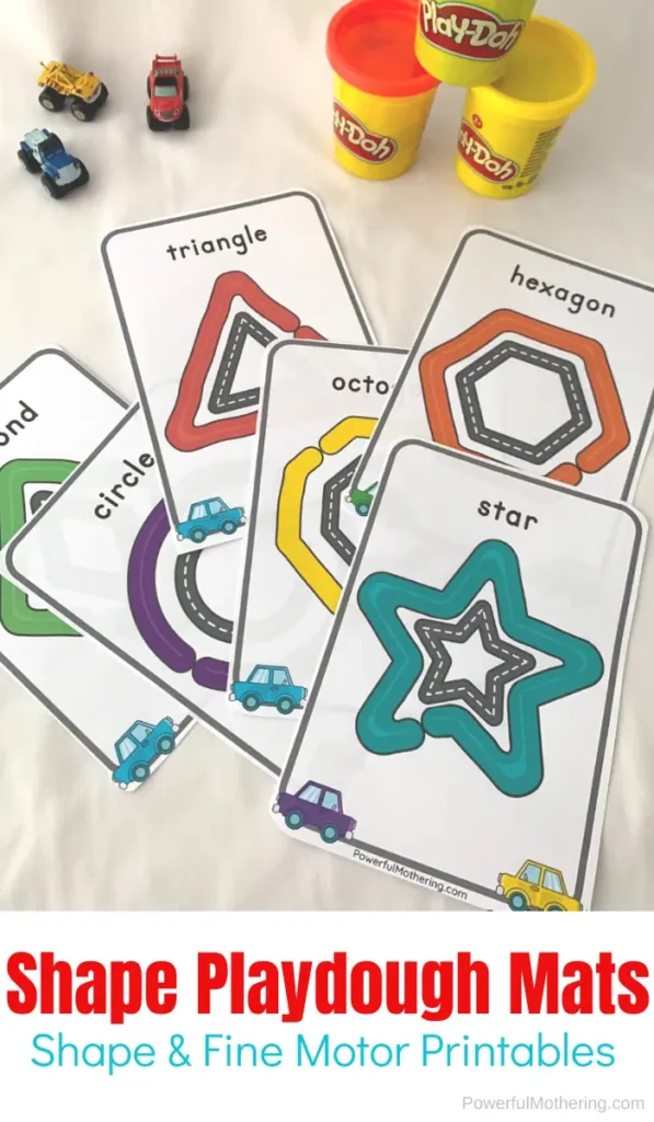 Transportation Shape Playdough Mats