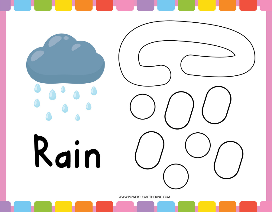 rain - weather playdough mats