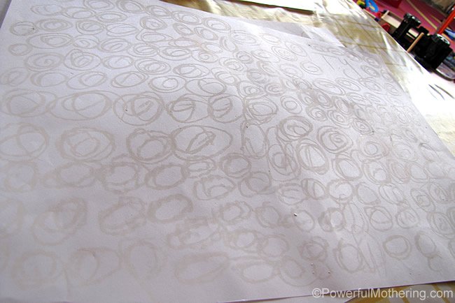 crayon resist spiral art white crayon