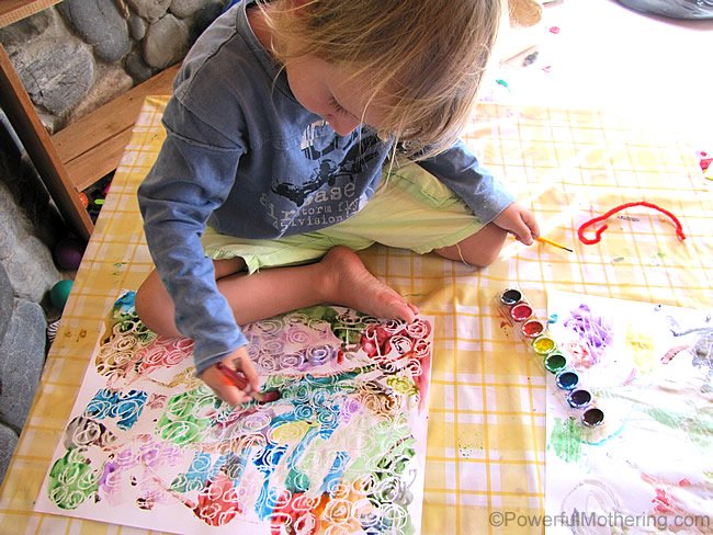 Crayon resist spiral art