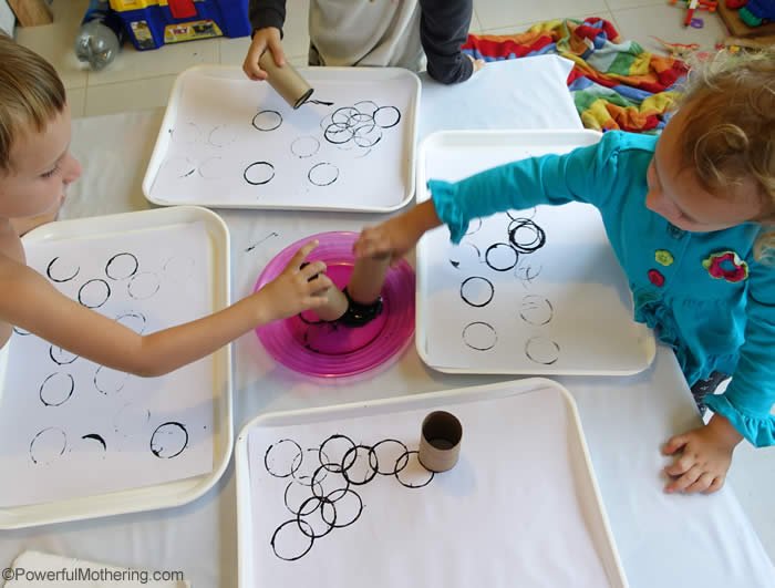 having fun with art and toilet rolls