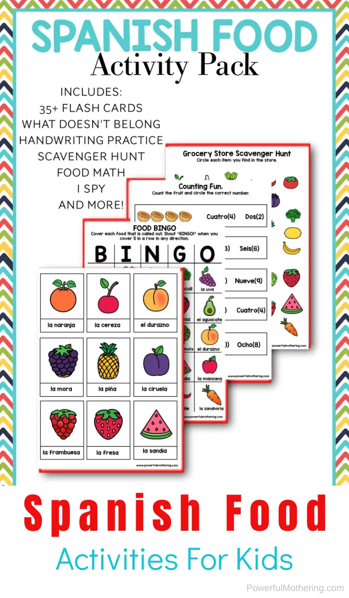 Printable Spanish Word Food Activities