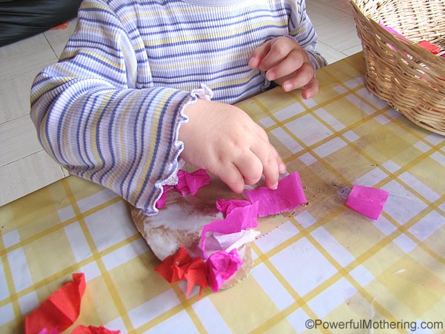 sticking fine motor skills practice