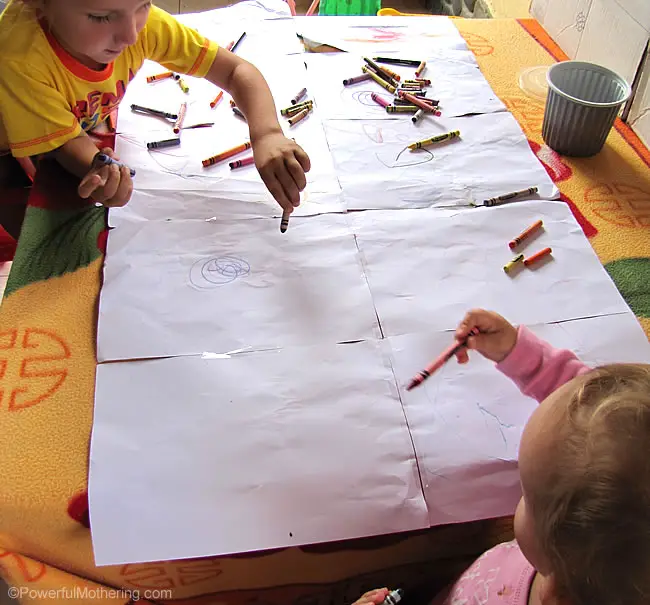 the next day we turned the huge sheet of paper over