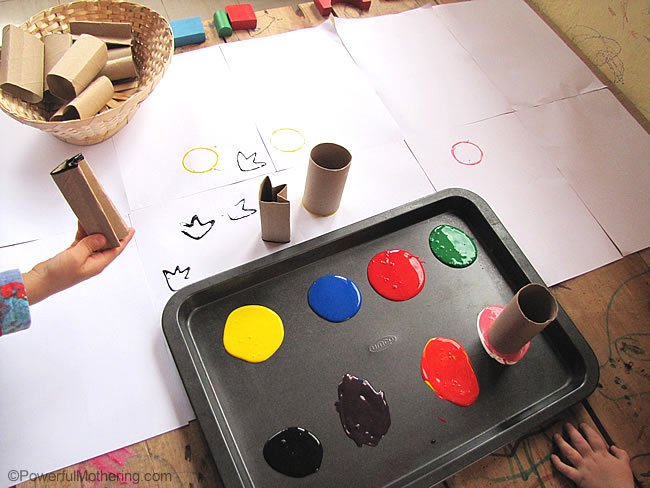 various color paints to stamp with 