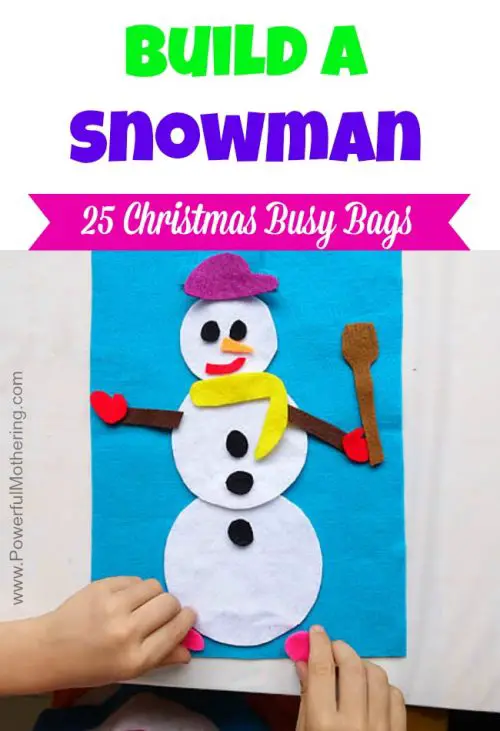 how to build a snowman Christmas busy bag