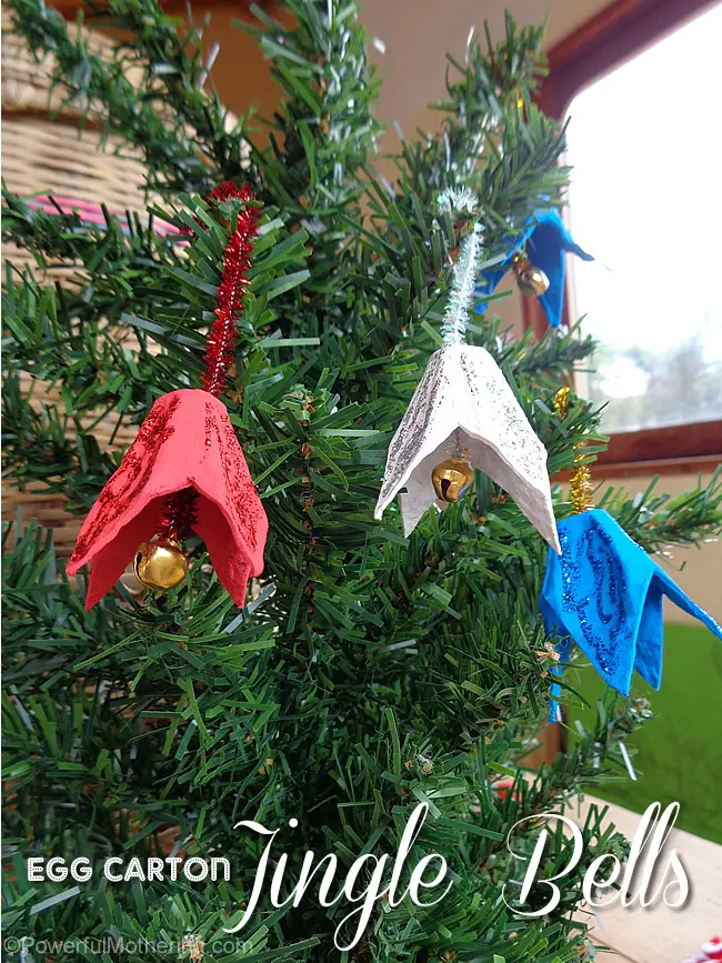 egg carton jingle bells Christmas ornament craft