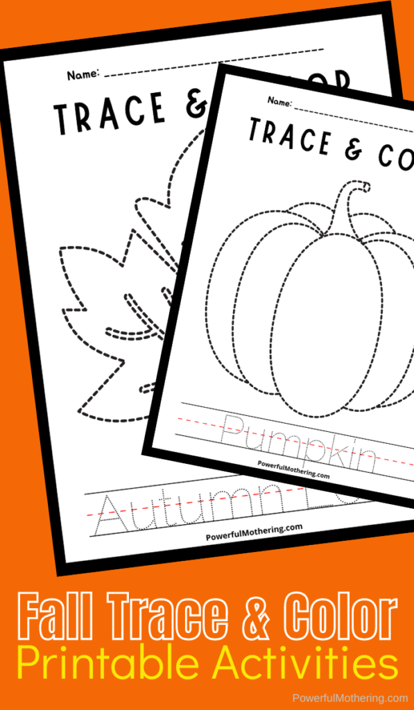 Fall Trace and Color Printables