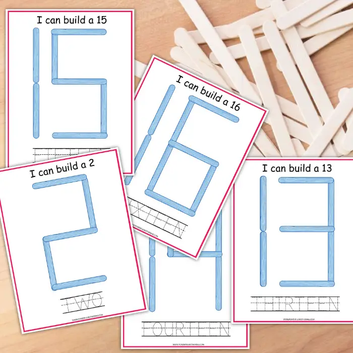 popsicle sticks number mats