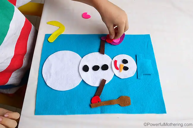 build a snow man busy bag